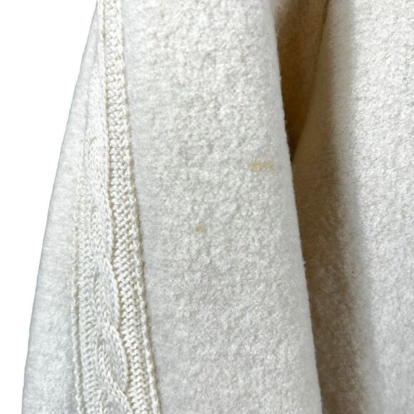 Vintage J. Kaufmann Wool Jacket Coatigan Ribbed Knit Trim Long Cream - Picture 8 of 14